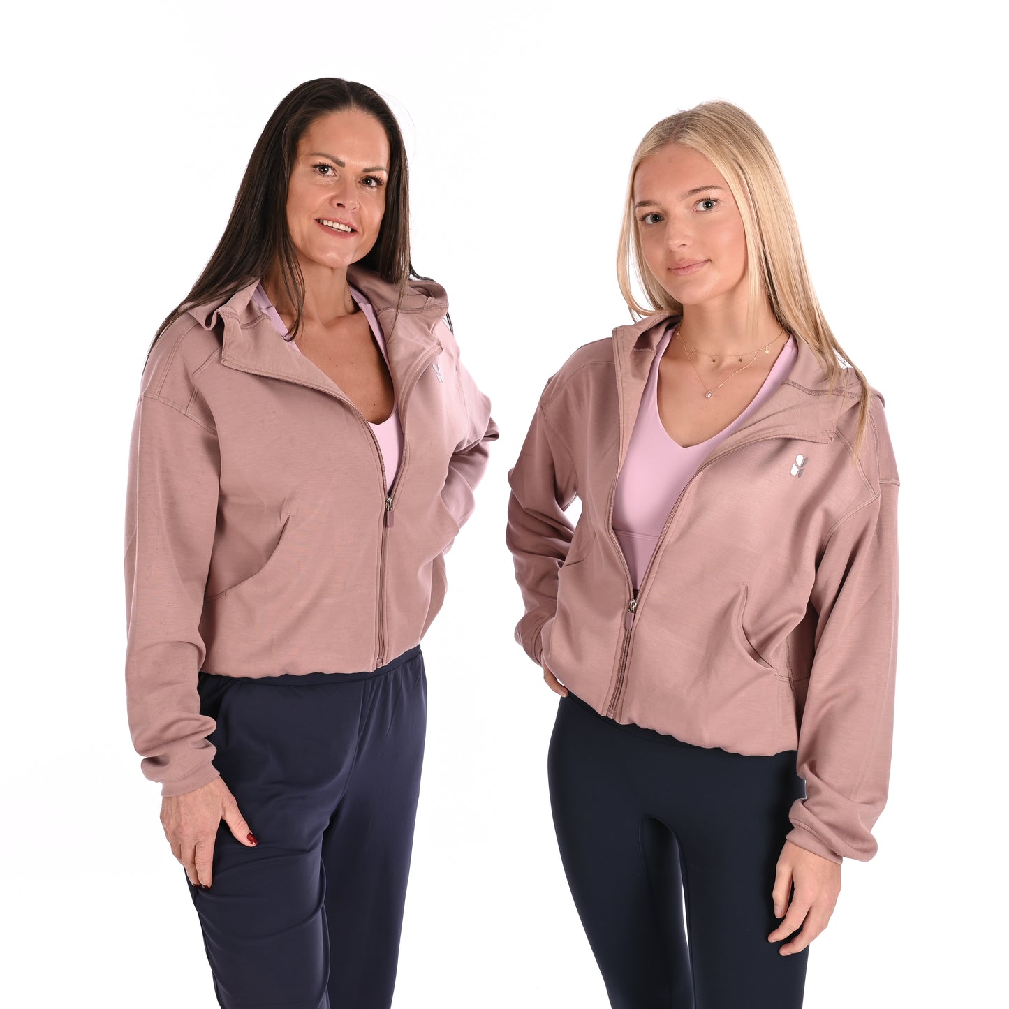 Full Zip Slinky Bomber Jacket - Rose Pink