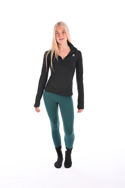 Quarter Zip Sports Top - Black