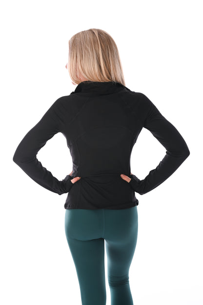 Quarter Zip Sports Top - Black