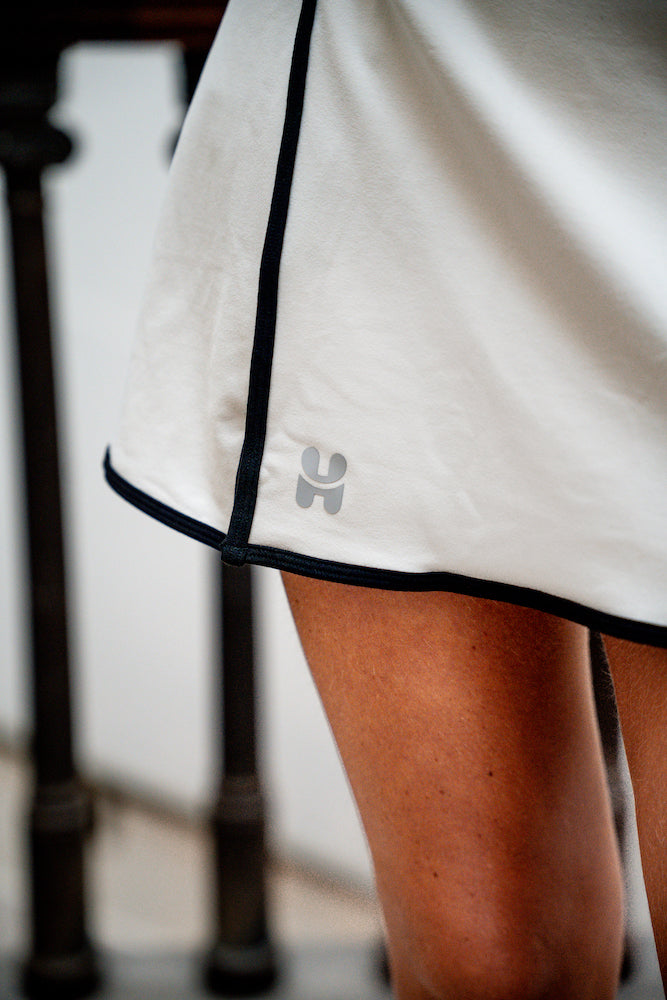 Luxe Padel Skirt - Cream & Black