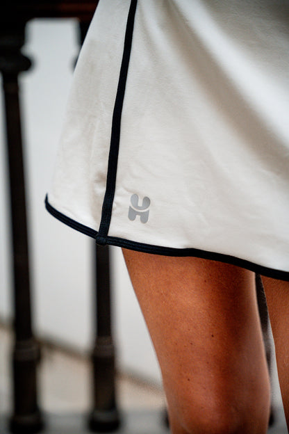 Luxe Padel Skirt - Cream & Black