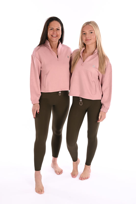 Half Zip Slinky Sweater - Soft Pink