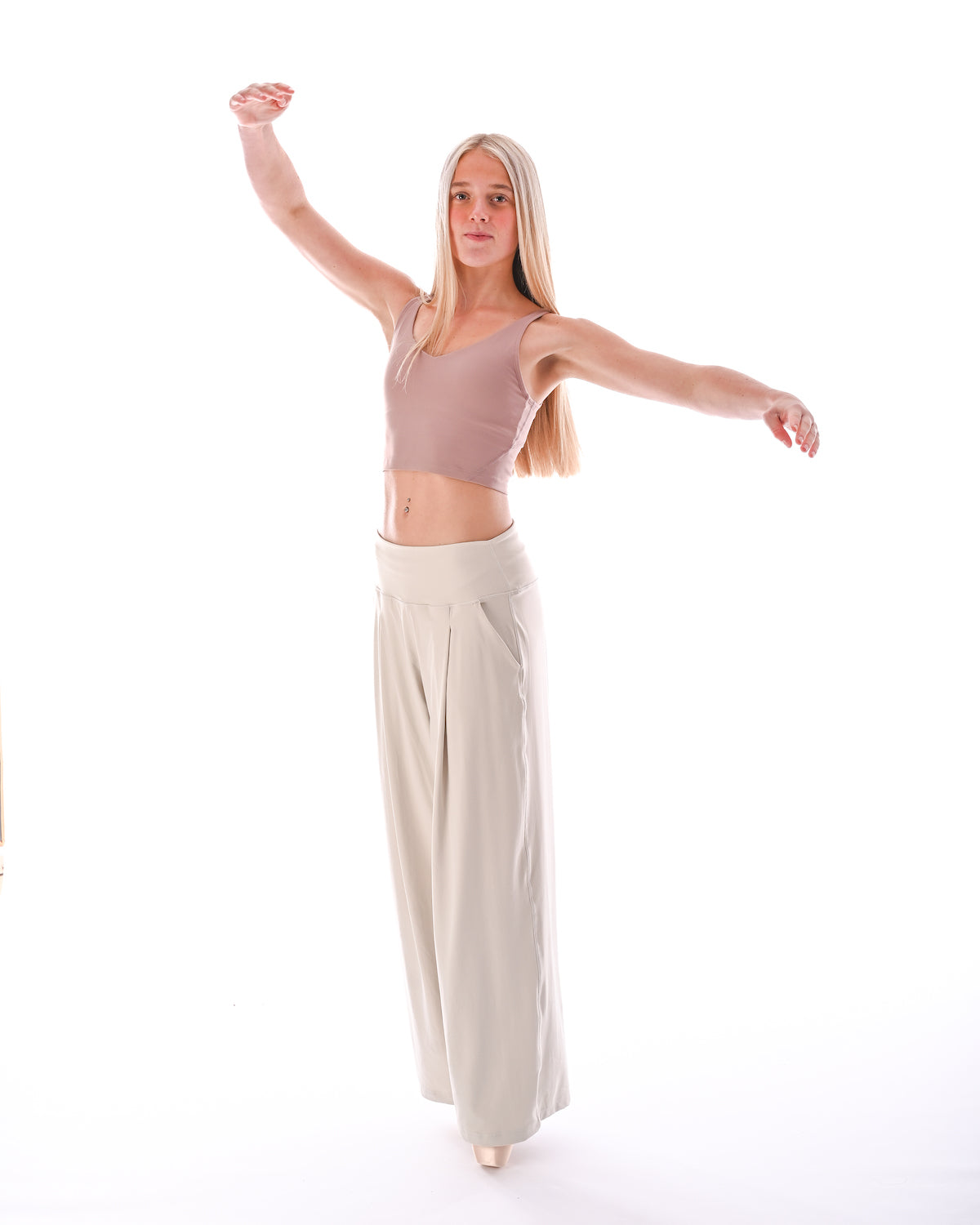 Wide Leg Yoga Pants - Cloud Dancer
