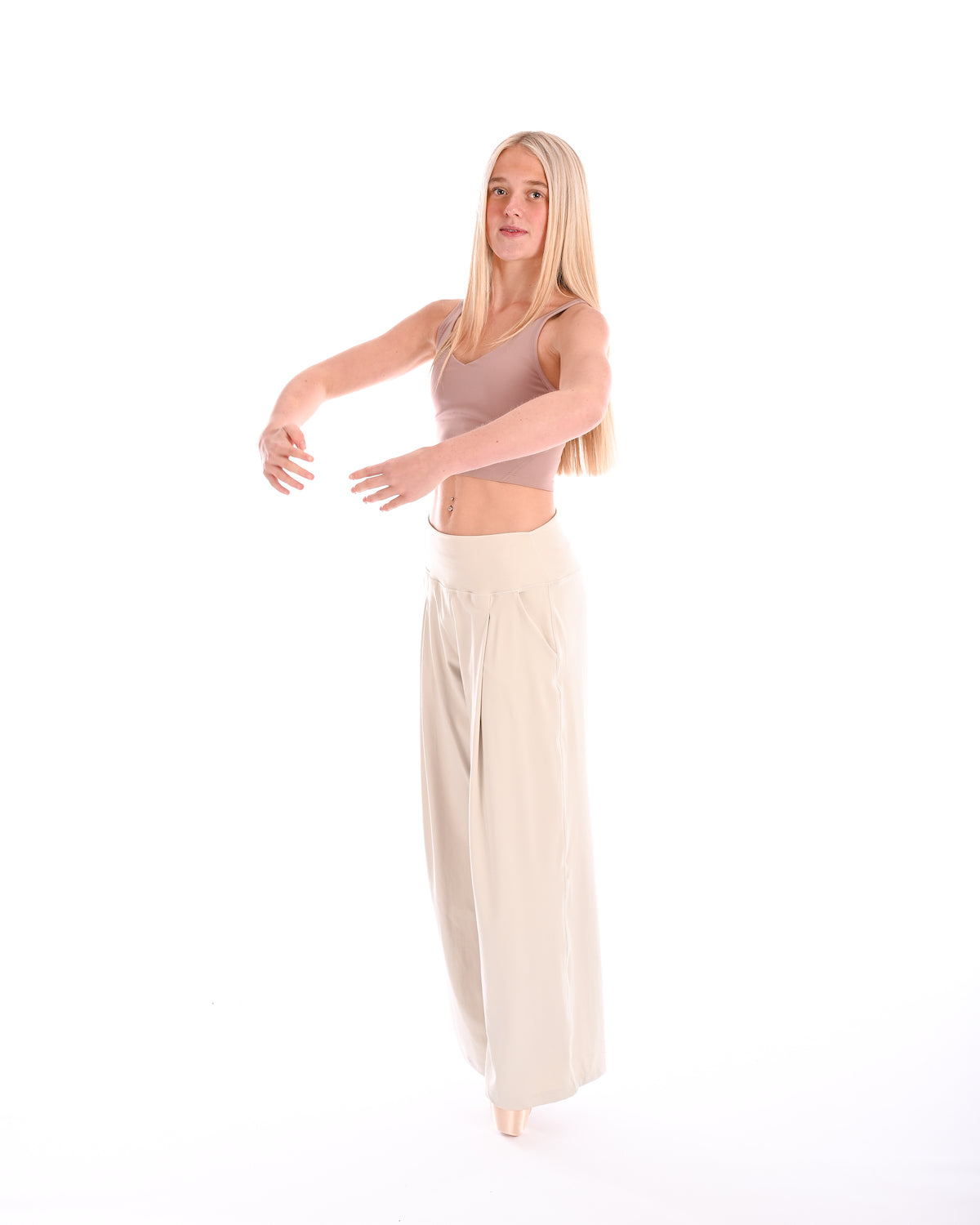 Wide Leg Yoga Pants - Cloud Dancer