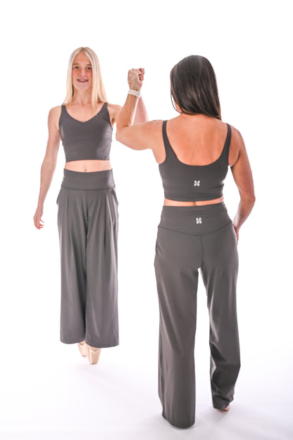 Wide Leg Yoga Pants - Graphite