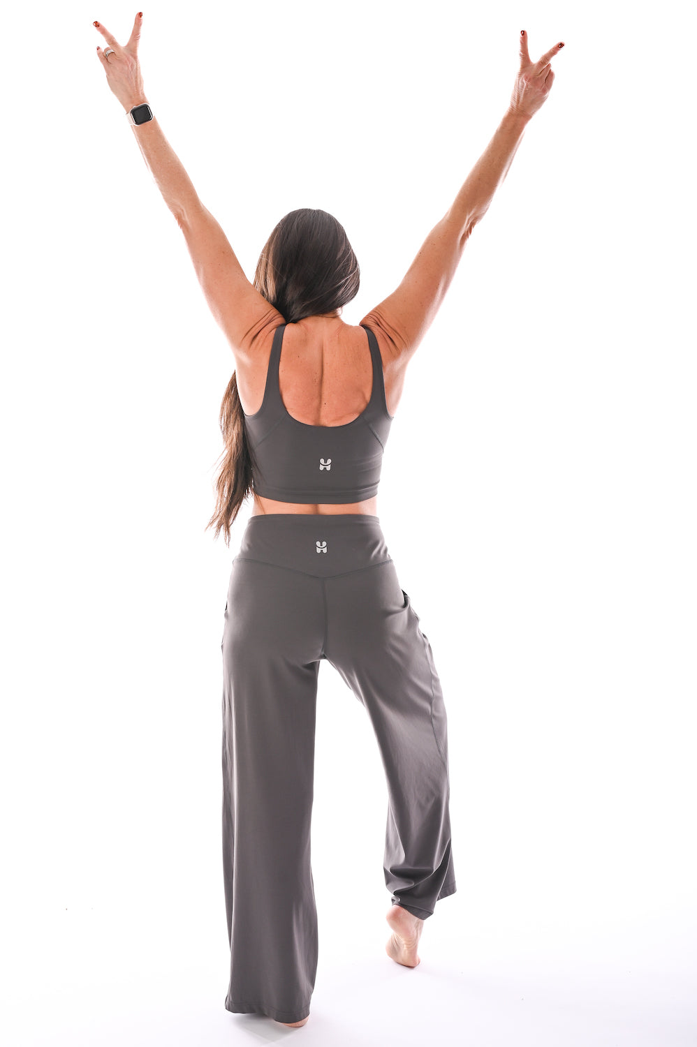 Wide Leg Yoga Pants - Graphite