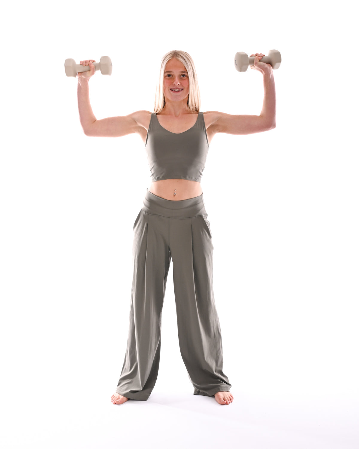 Wide Leg Yoga Pants - Artichoke