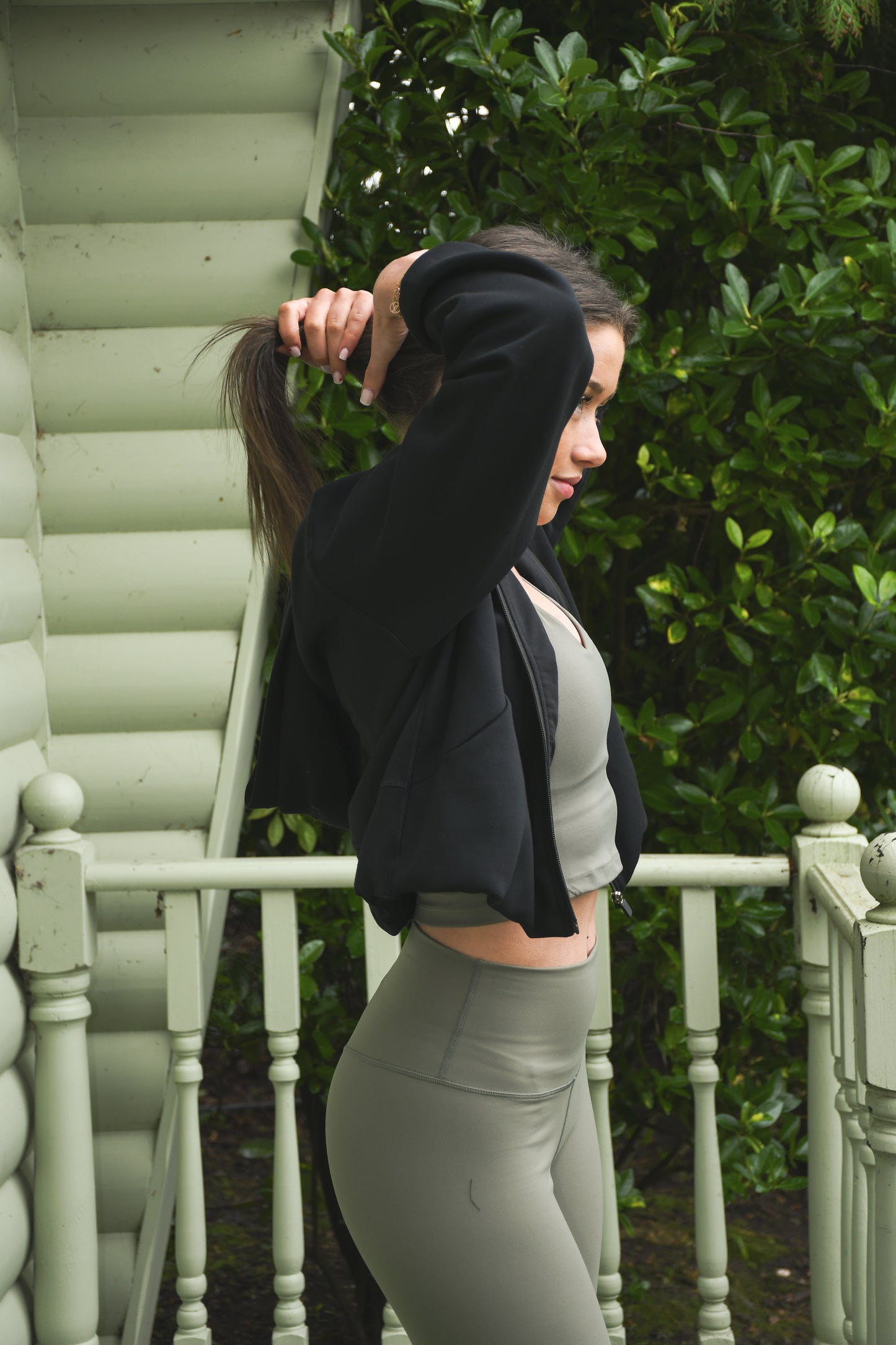 Full Zip Slinky Bomber Jacket - Black