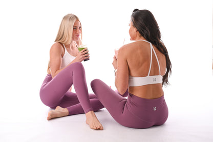 Longer Waistband Flow Leggings - Grape