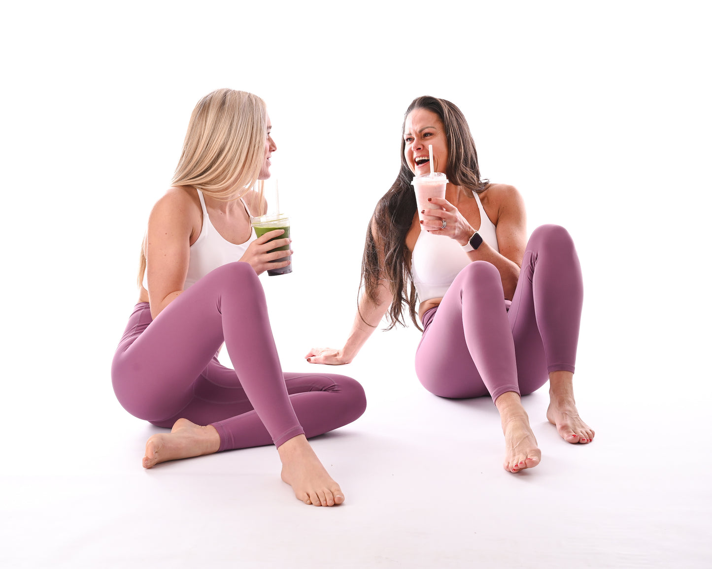 Longer Waistband Flow Leggings - Grape