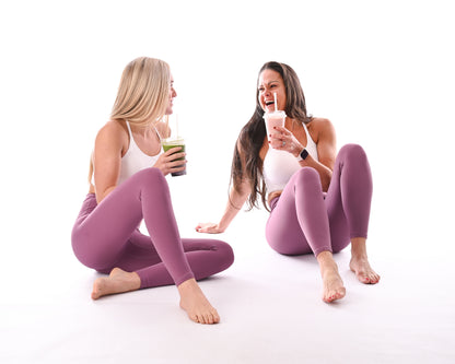 Longer Waistband Flow Leggings - Grape