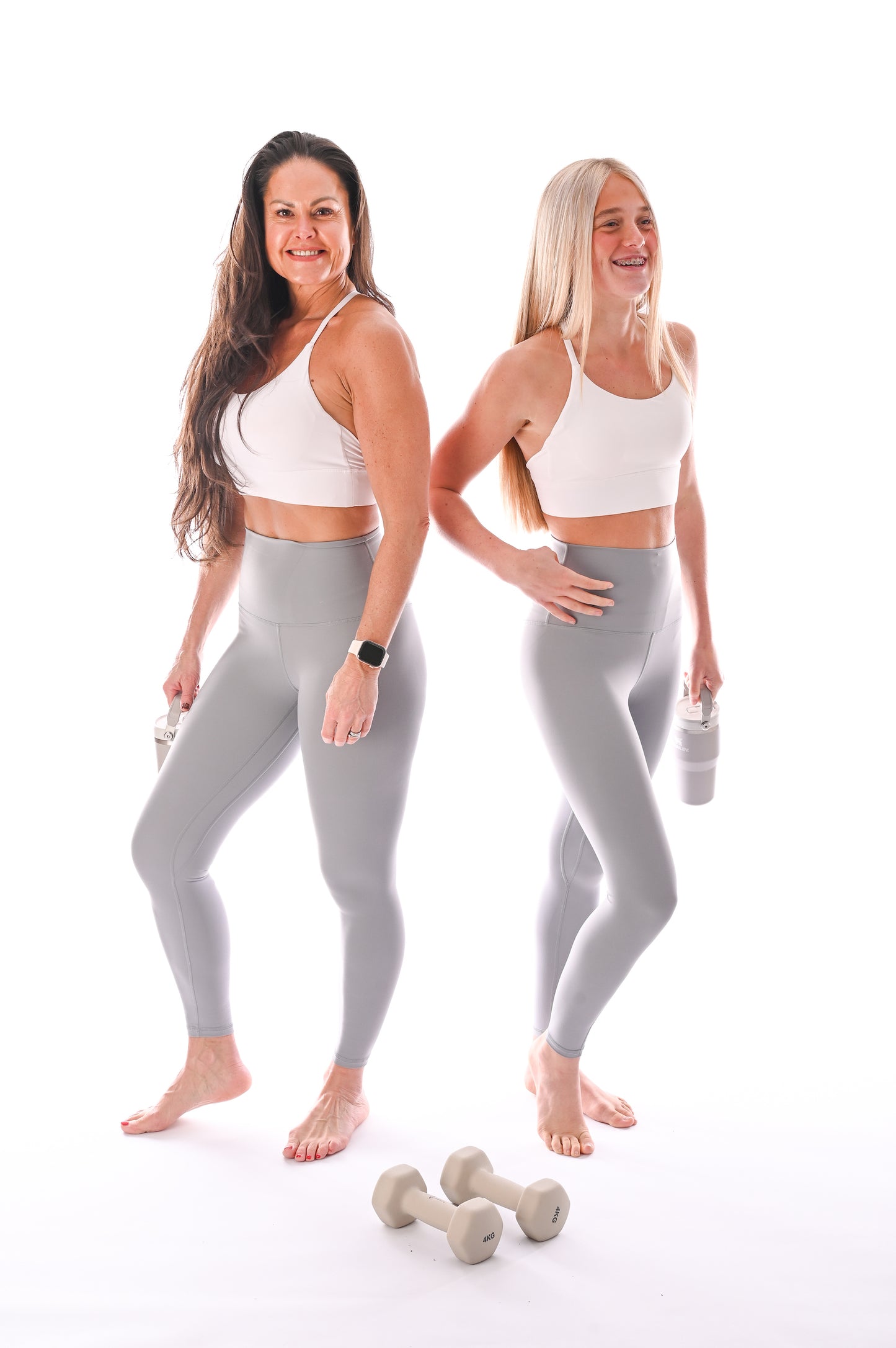 Longer Waistband Flow Leggings - Silver Grey