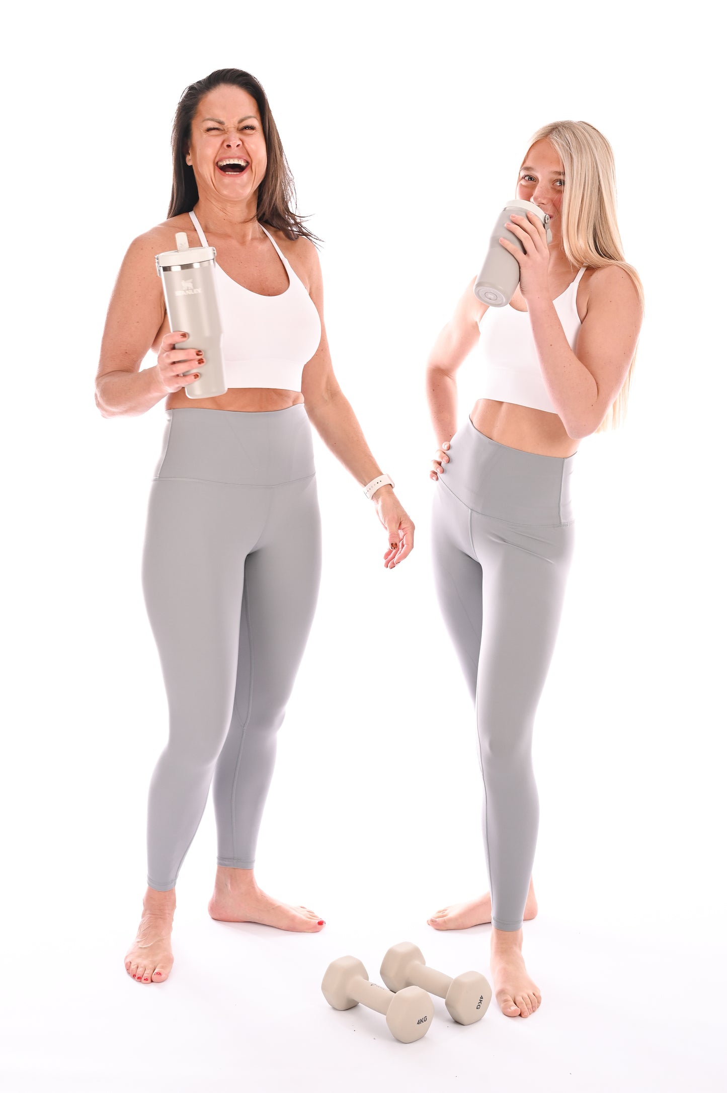 Longer Waistband Flow Leggings - Silver Grey