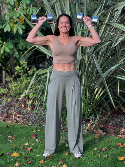 Wide Leg Yoga Pants - Artichoke