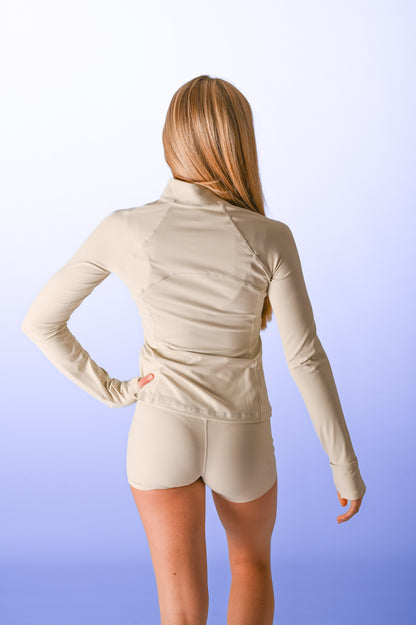 Quarter Zip Sports Top - Cloud Dancer